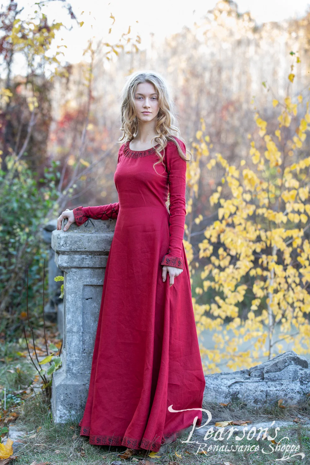 Autumn Princess Linen Dress - Image 13
