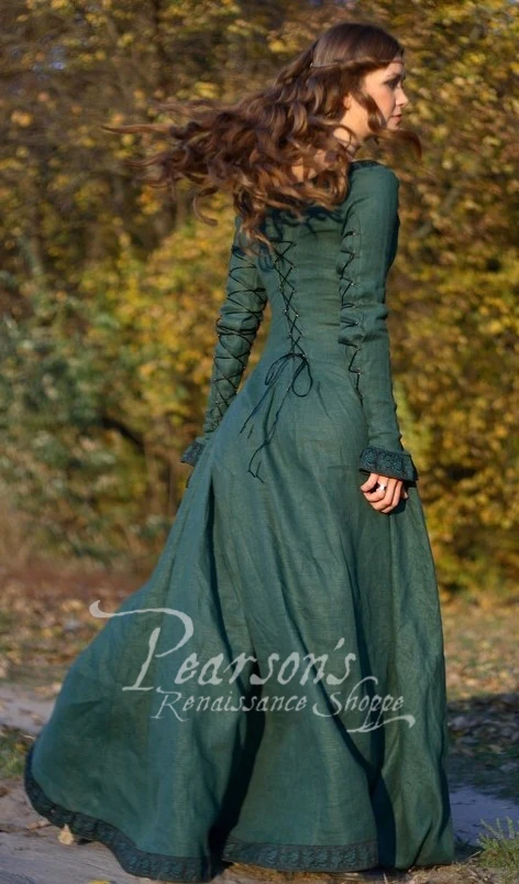 Autumn Princess Linen Dress - Image 4