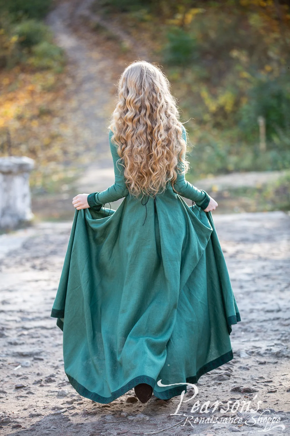 Autumn Princess Linen Dress - Image 8