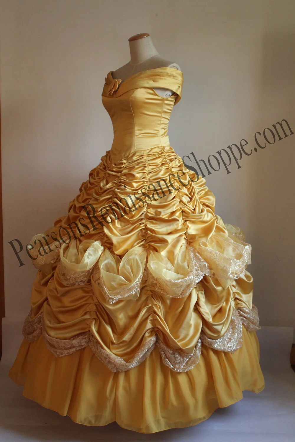 Beauty And Beast Belle two Piece Set Brocade Ruffle Cosplay Costume - Image 5