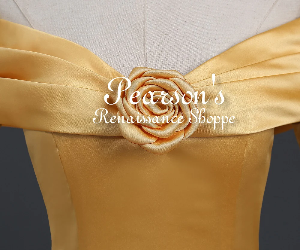 Beauty And Beast Belle two Piece Set Brocade Ruffle Cosplay Costume - Image 7