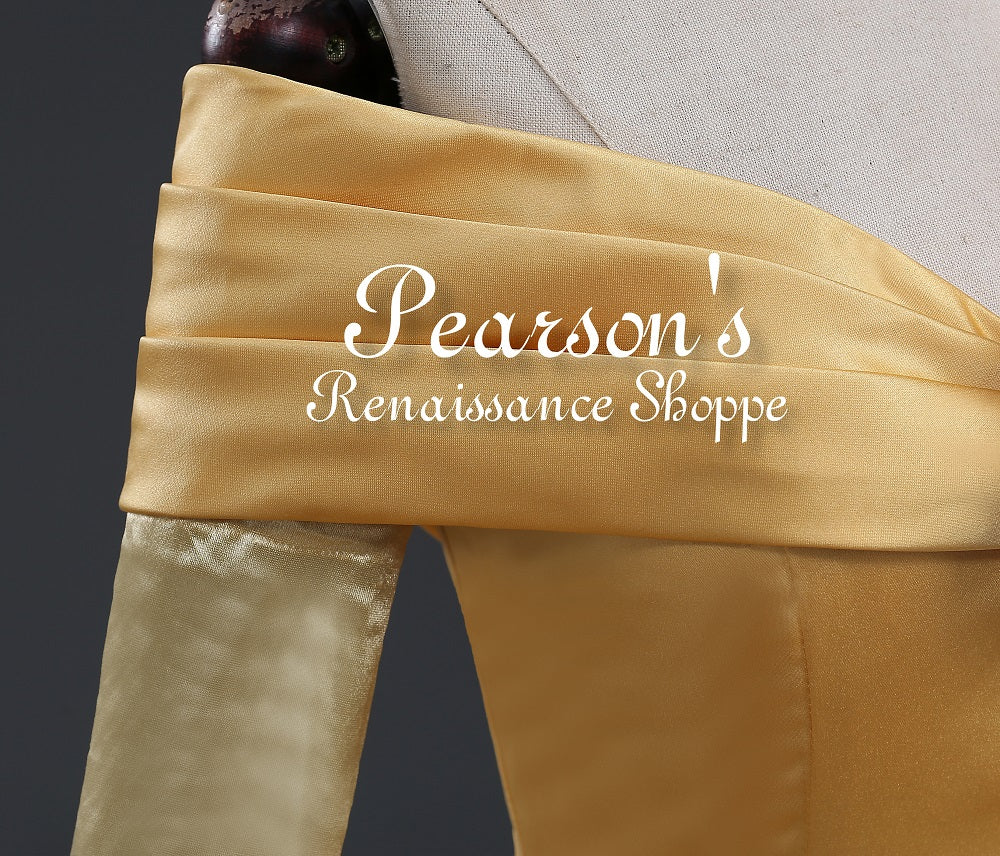 Beauty And Beast Belle two Piece Set Brocade Ruffle Cosplay Costume - Image 9