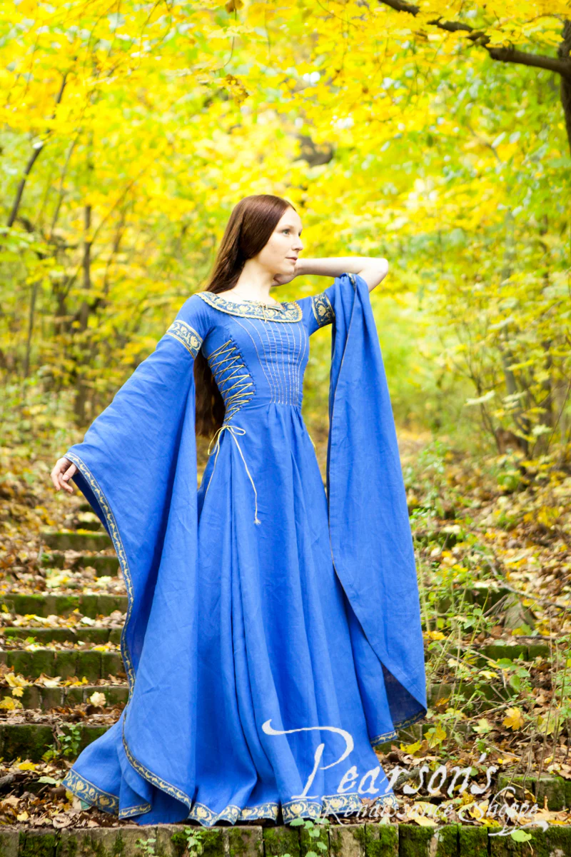 Lady of the Lake Dress with Medieval Suede Corset - Image 6