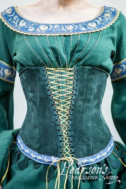 Lady of the Lake Dress with Medieval Suede Corset - Image 7