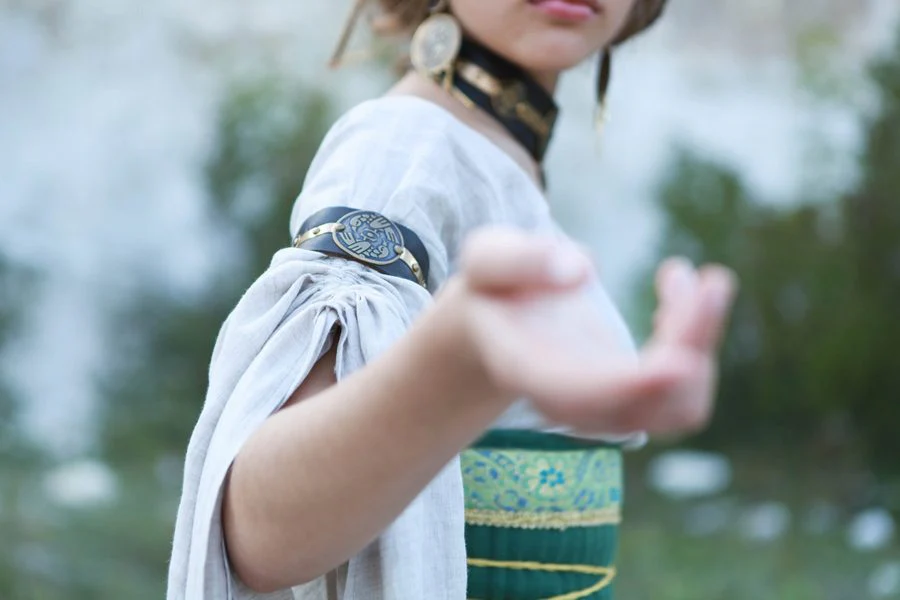 Leather & Brass Bicep Bracelet - Image 5