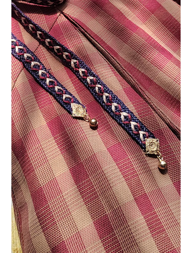 Plaid High Waist Flared Maxi Skirt - Image 6