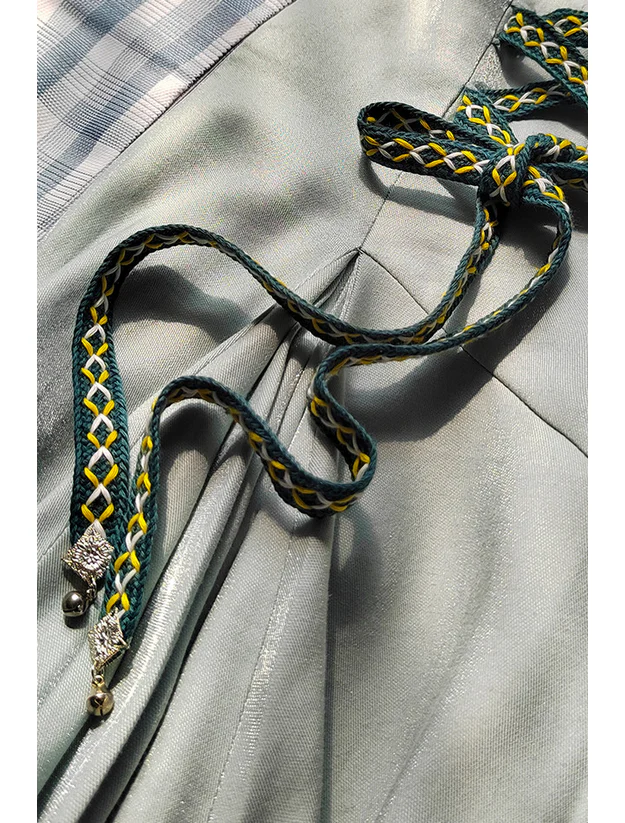 Plaid High Waist Flared Maxi Skirt - Image 8