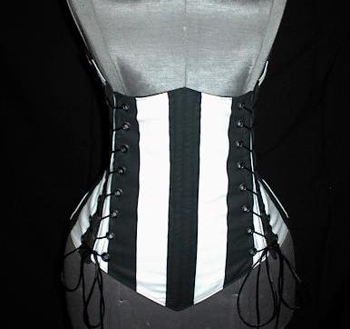 Wide Stripe Steampunk Underbust Corset - Image 3