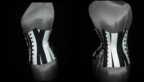 Wide Stripe Steampunk Underbust Corset - Image 4