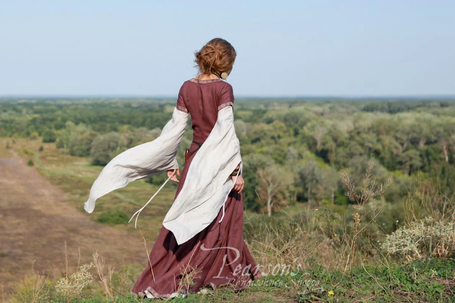 Flax Linen Medieval Dress - The Archeress - Image 4